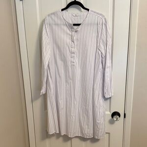 Banana Republic White Striped Long Sleeve Dress